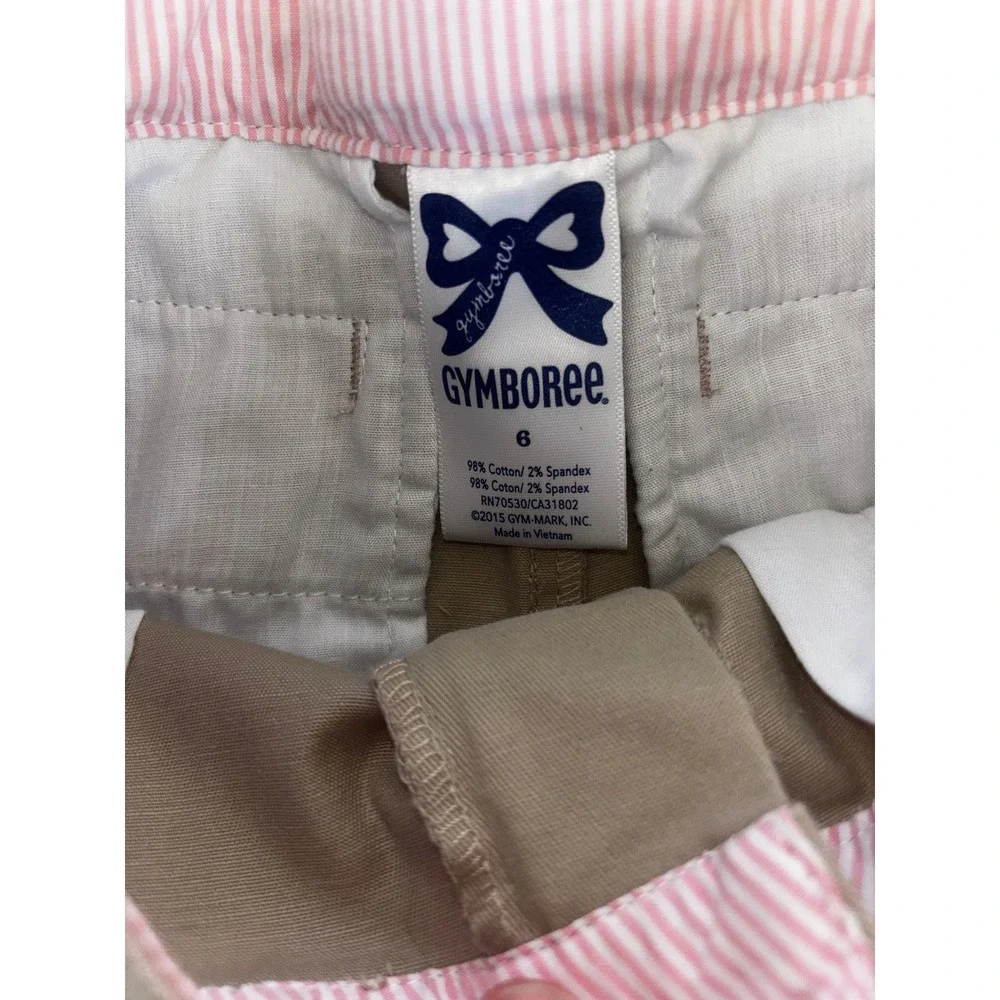 Gymboree Girls Khaki Chino Shorts Tan School Uniform Size 6 Cotton Stretch
